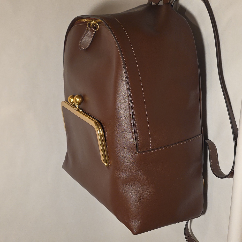 COACH Leather Kisslock Large Frame Backpack - Picture 8 of 14